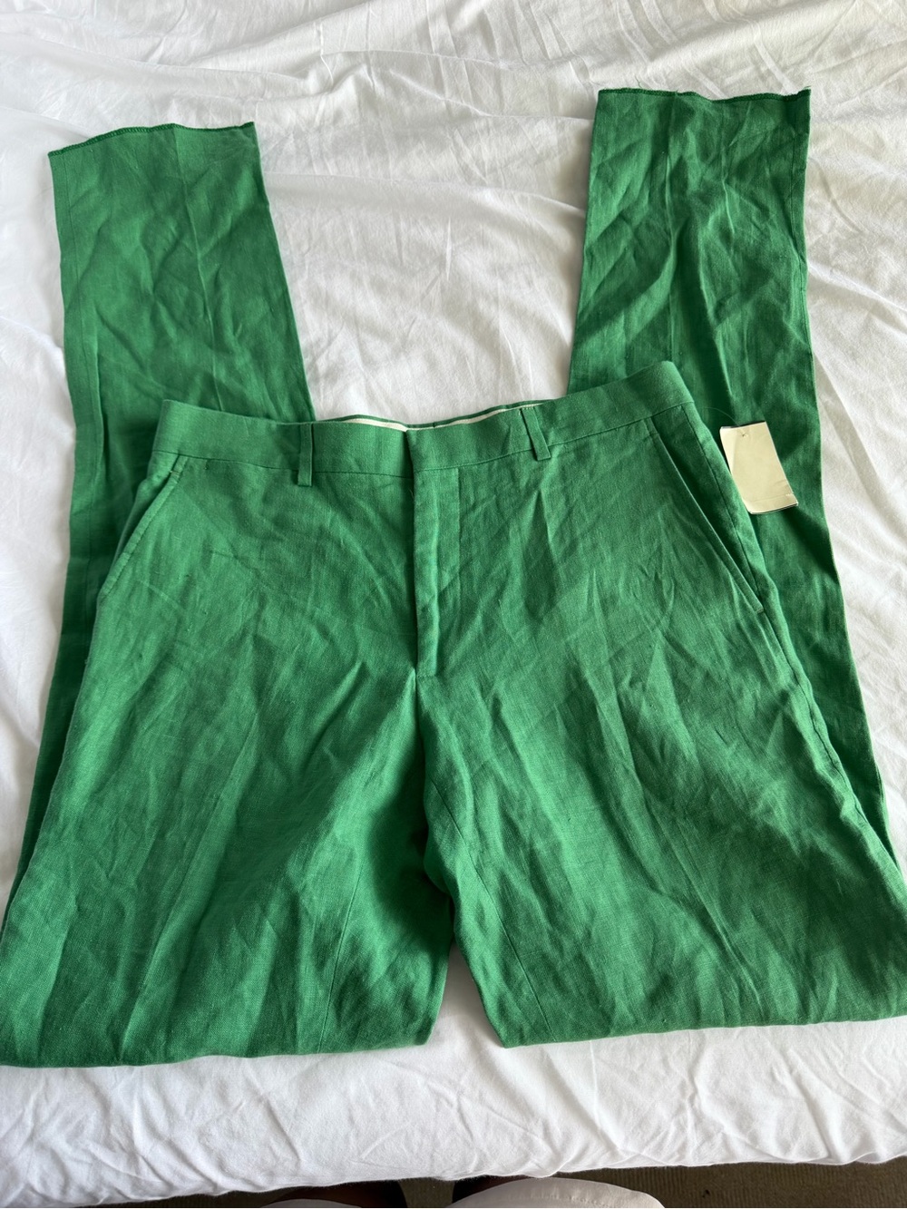 NWT Polo Ralph Lauren Vintage 100% Linen Deadstock Green Pants - Picture 3 of 12